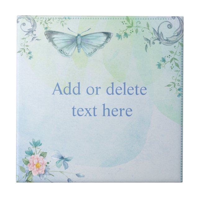 Blue Butterfly Tile (Front)