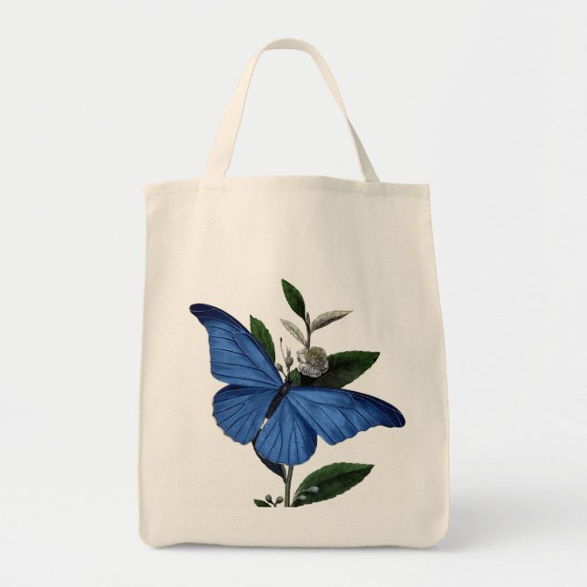 Blue Butterfly Tote Bag (Front)