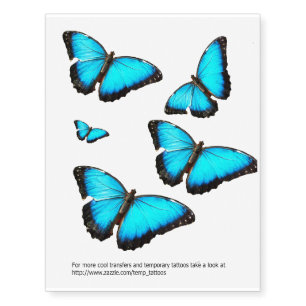 Blue butterfly transfers and temporary tattoos