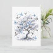 Blue Butterfly Tree Stationery Envelope (Standing Front)