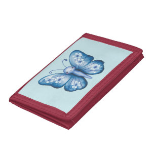 Blue Butterfly Tri-fold Wallet