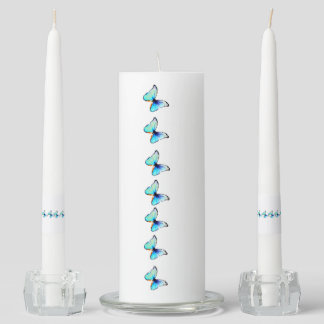 Blue Butterfly Unity Candle Set