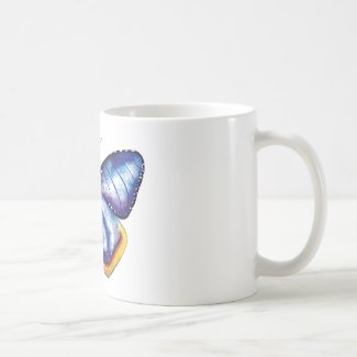Blue Butterfly Watercolor Art Mug