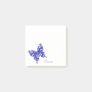 blue butterfly watercolor stylish chic custom post-it notes