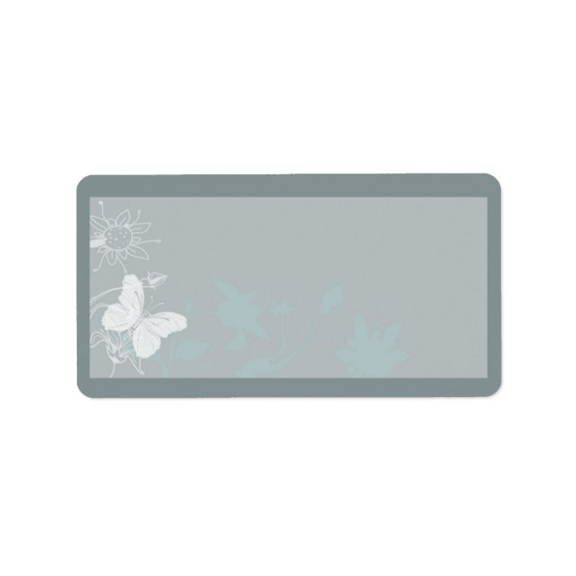 Blue Butterfly Wedding Mailing Address Label (Front)
