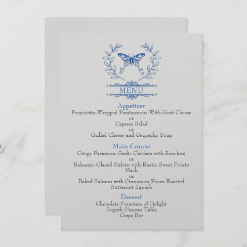 Blue Butterfly Wedding Suite 45 x 625 Menu