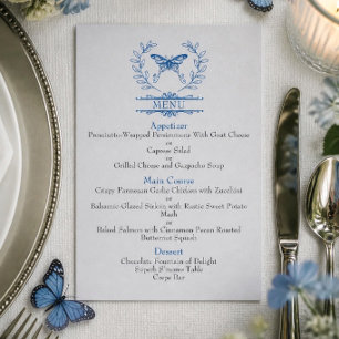 Blue Butterfly Wedding Suite 4.5" x 6.25" Menu