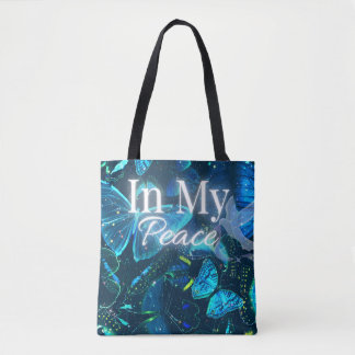 Blue Butterfly whimsy Aesthetic Calm Mind Quote  Tote Bag