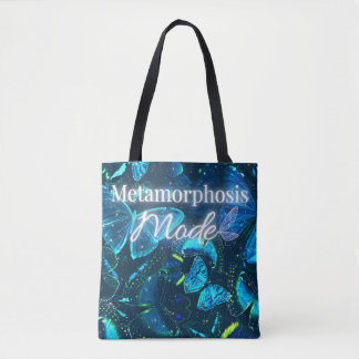 blue butterfly whimsy aesthetic Inspiration Quote  Tote Bag