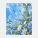 Blue Butterfly Wildflower Meadow Garden Fleece Blanket