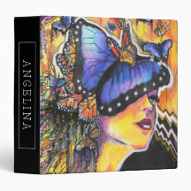 Blue Butterfly Wing Girl Abstract Pop Art