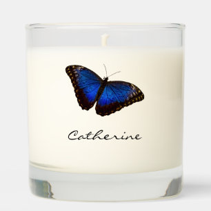 Blue Butterfly with Name Scented Candle