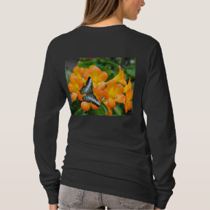 Blue butterfly with Tropical Rhododendron T-Shirt