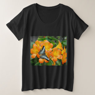 Blue butterfly with Tropical Rhododendron T-Shirt