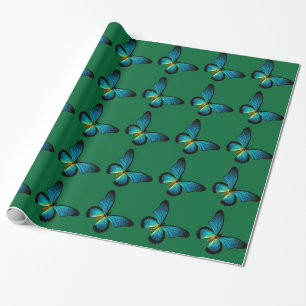 Blue Butterfly Wrapping Paper