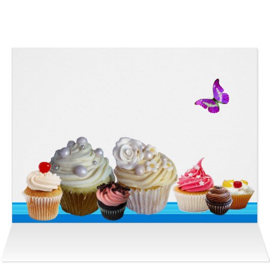 BLUE BUTTERFLY,YUMMY CUPCAKES SWEET FATHER'S DAY (Inside Horizontal (Top))