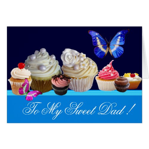BLUE BUTTERFLYYUMMY CUPCAKES SWEET FATHERS DAY