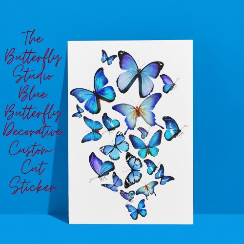 Blue ButterflyDecorative Custom_Cut Sticker