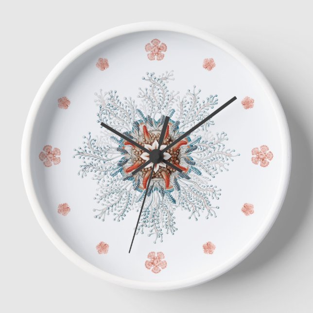 Blue button and baby starfish vintage Wall Clock (Front)