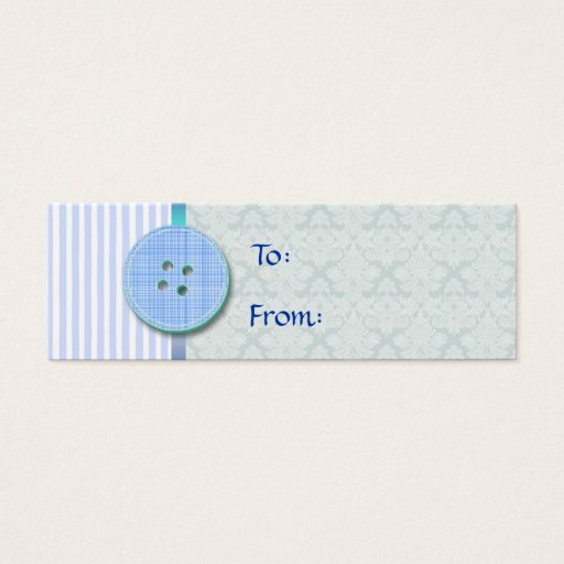 Customizable Blue Buttons and Stripes Gift Tag Business Cards