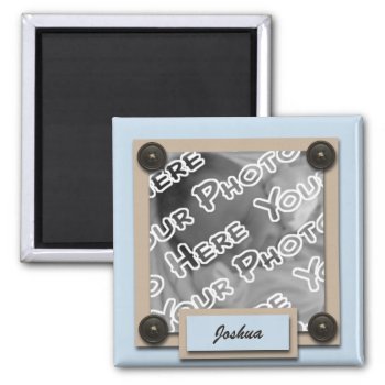 Blue Buttons & Brackets Magnet by Joyful_Expressions at Zazzle