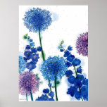 Blue By U  Watercolor Poster at Zazzle