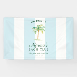 Blue Cabana Stripes Palm Beach Bach Club Welcome Banner