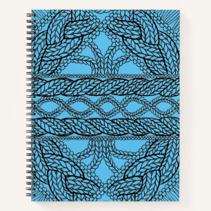 BLUE CABLE KNIT 8.5x11 Spiral Notebook