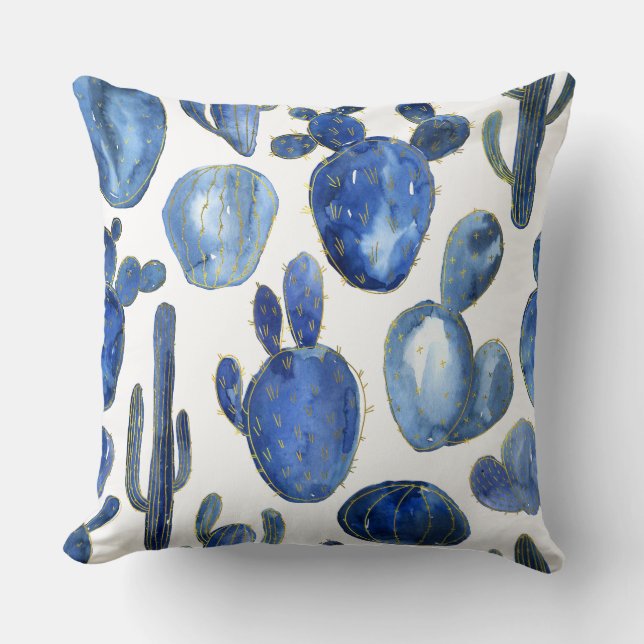 Blue Cactus Home Decor Gold Desert Chic Throw Pillow (Front)
