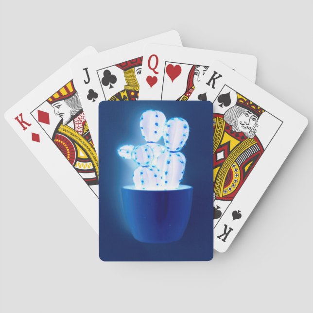 Blue cactus poker cards (Back)