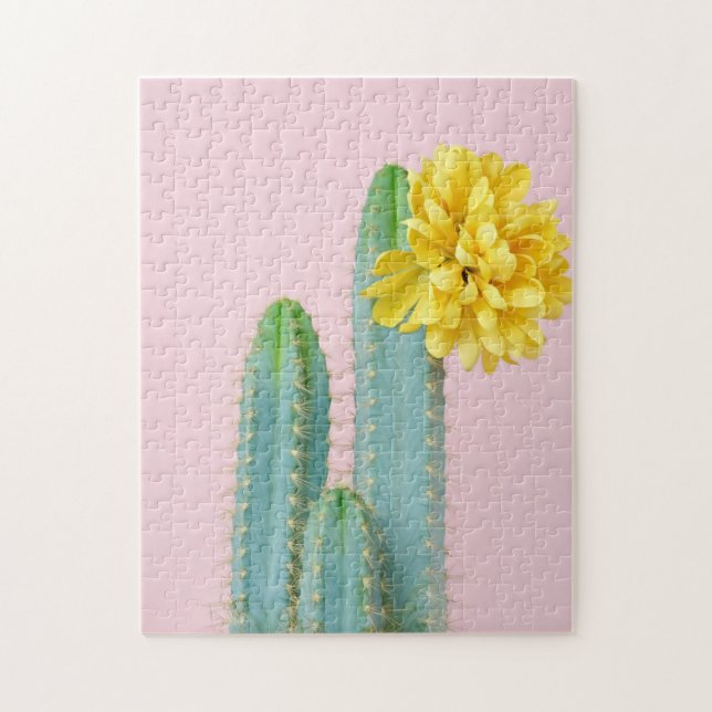 Blue Cactus Trio Jigsaw Puzzle (Vertical)