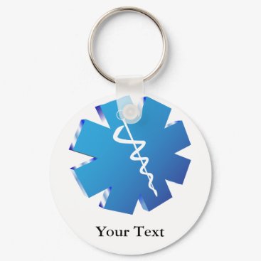Blue caducers medical gifts keychain