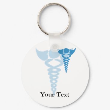Blue caduceus medical gifts keychain
