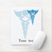 Blue caduceus medical gifts mouse pad (With Mouse)
