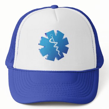 Blue caduceus medical gifts trucker hat