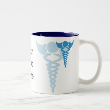 Blue caduceus medical gifts Two-Tone coffee mug