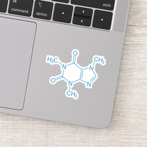 Blue Caffeine Molecule Sticker