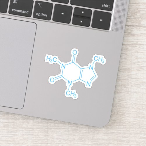 Blue Caffeine Molecule Sticker