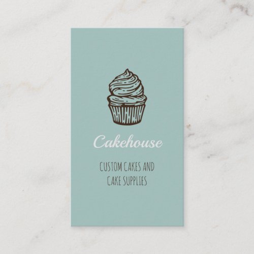Blue Cake Cupcake Business Cards
