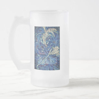 Blue cake frosted glass beer mug