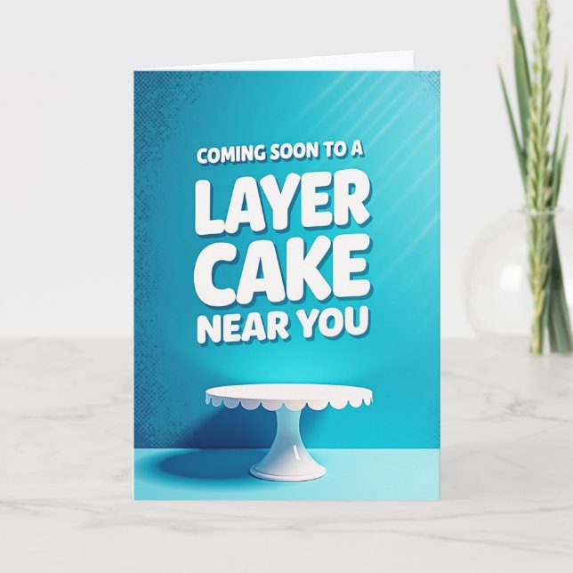 Blue Cake Stand Birthday Card (Front)