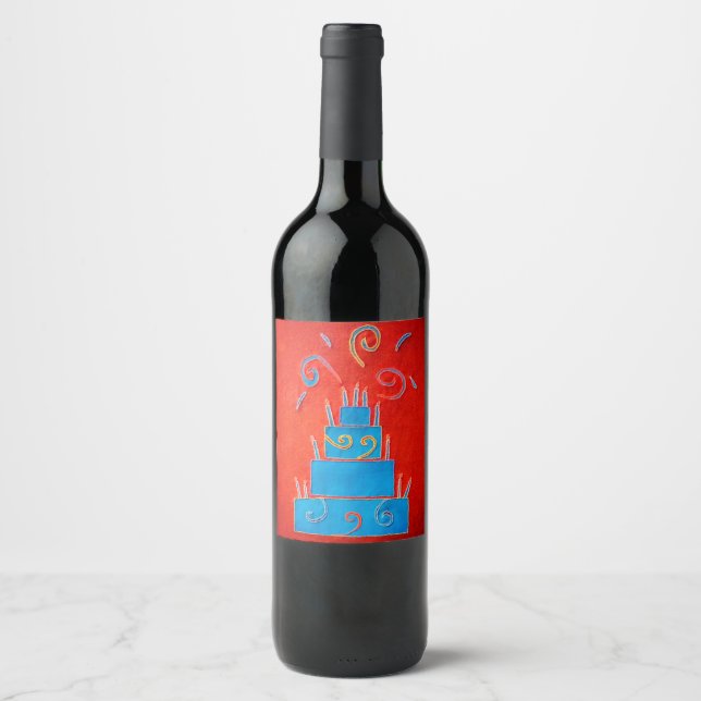 Blue cake wine label (Front)