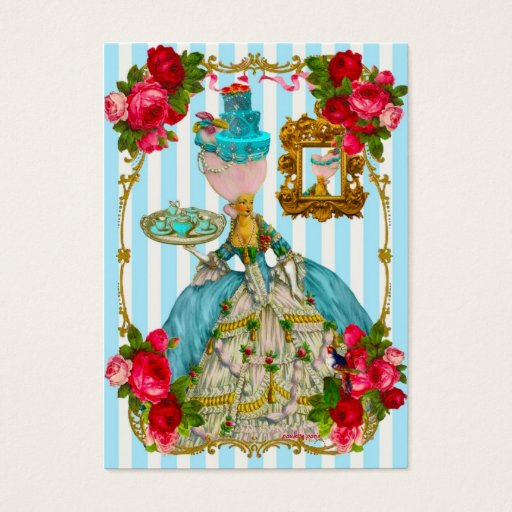 Customizable Blue Cakes and Pink Rose Tea Business Cards