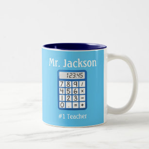 Blue Calculator Two-Tone Coffee Mug