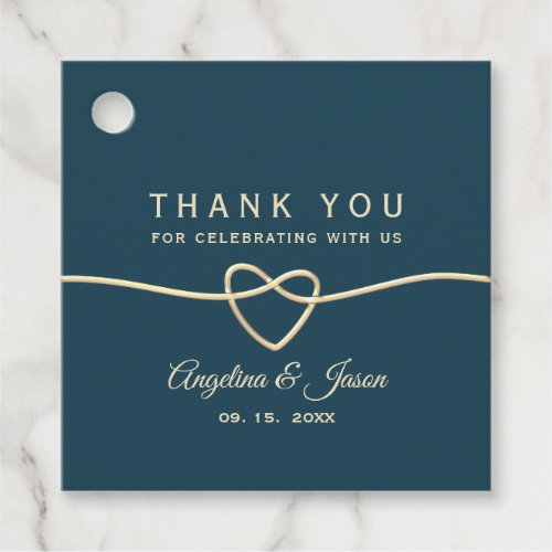 Blue Calligraphy Wedding Thank You Favor Tags