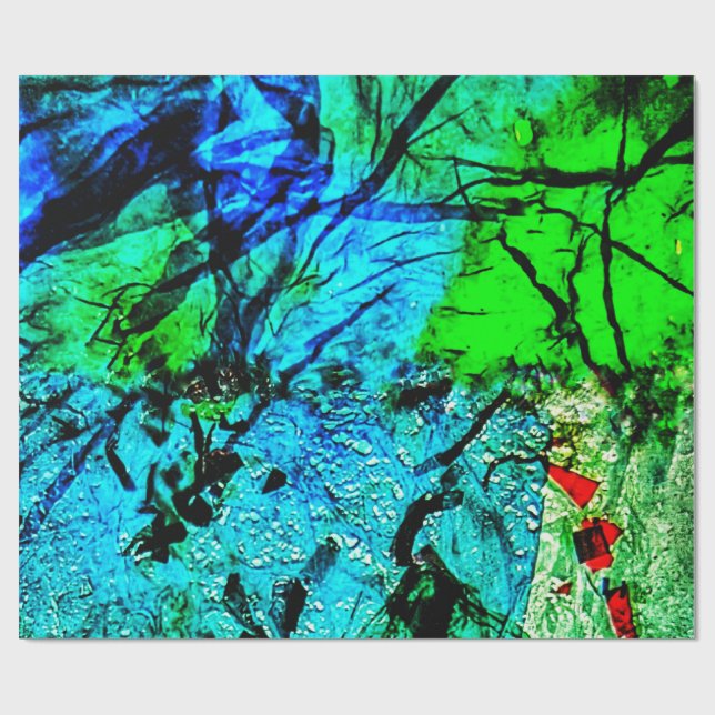 Blue calm abstract Wrapping Paper,Dazzling blue Wrapping Paper (Flat)