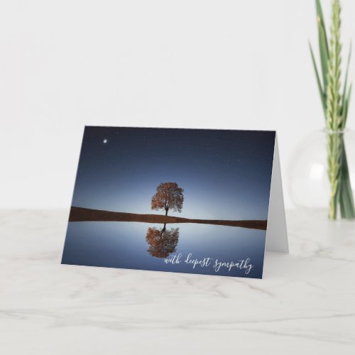 Blue Calm Water Tree of Life Deepest Sympathy Card