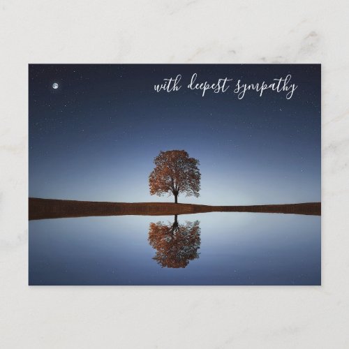 Blue Calm Water Tree of Life Deepest Sympathy Postcard