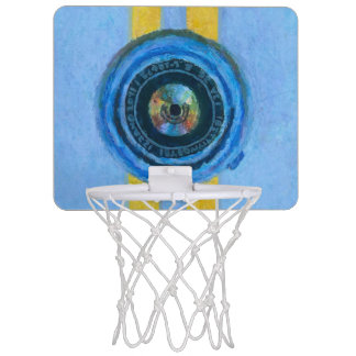 Blue Camera Mini Basketball Hoop