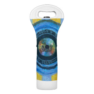 Blue Camera Wine Bag